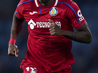 Allan Nyom of Getafe CF looks on during the La Liga EA Sports match between RC Celta de Vigo and Getafe CF at Estadio Abanca Balaidos in Vig...