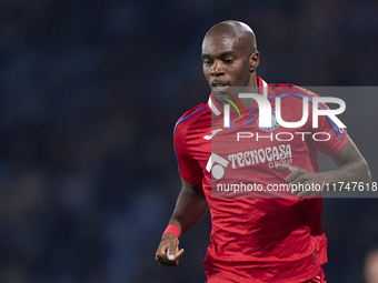 Allan Nyom of Getafe CF looks on during the La Liga EA Sports match between RC Celta de Vigo and Getafe CF at Estadio Abanca Balaidos in Vig...