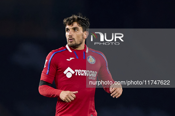 Mauro Arambarri of Getafe CF looks on during the La Liga EA Sports match between RC Celta de Vigo and Getafe CF at Estadio Abanca Balaidos i...