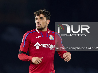 Mauro Arambarri of Getafe CF looks on during the La Liga EA Sports match between RC Celta de Vigo and Getafe CF at Estadio Abanca Balaidos i...