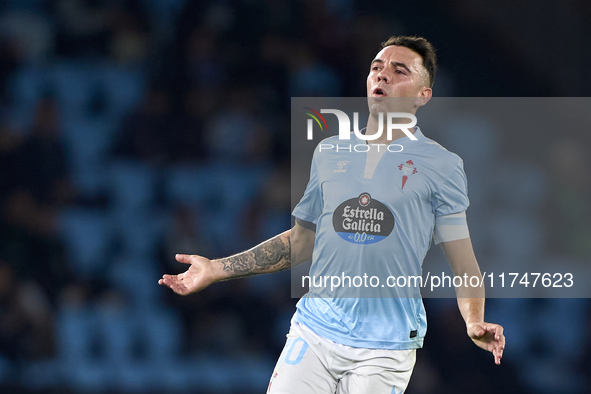 Iago Aspas of RC Celta de Vigo reacts during the La Liga EA Sports match between RC Celta de Vigo and Getafe CF at Estadio Abanca Balaidos i...