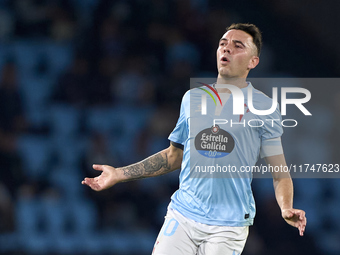 Iago Aspas of RC Celta de Vigo reacts during the La Liga EA Sports match between RC Celta de Vigo and Getafe CF at Estadio Abanca Balaidos i...