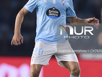 Marcos Alonso of RC Celta de Vigo is in action during the La Liga EA Sports match between RC Celta de Vigo and Getafe CF at Estadio Abanca B...