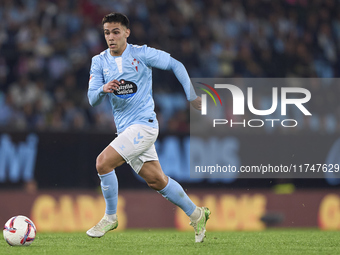 Hugo Sotelo of RC Celta de Vigo is in action during the La Liga EA Sports match between RC Celta de Vigo and Getafe CF at Estadio Abanca Bal...