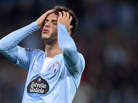 Hugo Alvarez of RC Celta de Vigo reacts during the La Liga EA Sports match between RC Celta de Vigo and Getafe CF at Estadio Abanca Balaidos...