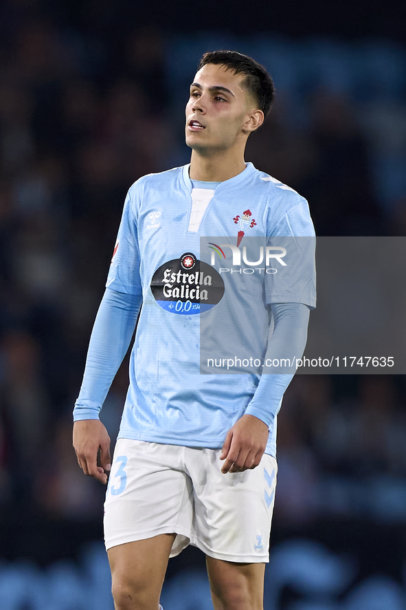 Hugo Sotelo of RC Celta de Vigo looks on during the La Liga EA Sports match between RC Celta de Vigo and Getafe CF at Estadio Abanca Balaido...