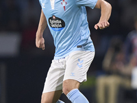 Oscar Mingueza of RC Celta de Vigo plays during the La Liga EA Sports match between RC Celta de Vigo and Getafe CF at Estadio Abanca Balaido...