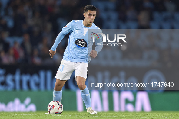 Hugo Sotelo of RC Celta de Vigo is in action during the La Liga EA Sports match between RC Celta de Vigo and Getafe CF at Estadio Abanca Bal...