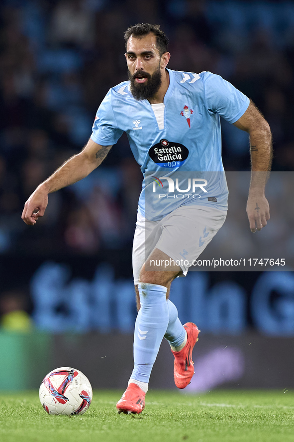 Borja Iglesias of RC Celta de Vigo is in action during the La Liga EA Sports match between RC Celta de Vigo and Getafe CF at Estadio Abanca...