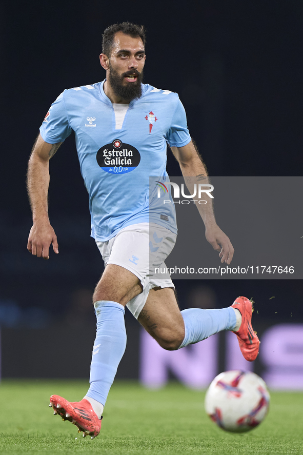 Borja Iglesias of RC Celta de Vigo is in action during the La Liga EA Sports match between RC Celta de Vigo and Getafe CF at Estadio Abanca...