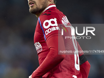 Mauro Arambarri of Getafe CF looks on during the La Liga EA Sports match between RC Celta de Vigo and Getafe CF at Estadio Abanca Balaidos i...