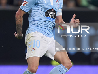 Iago Aspas of RC Celta de Vigo is in action during the La Liga EA Sports match between RC Celta de Vigo and Getafe CF at Estadio Abanca Bala...