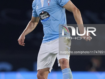 Carl Starfelt of RC Celta de Vigo is in action during the La Liga EA Sports match between RC Celta de Vigo and Getafe CF at Estadio Abanca B...