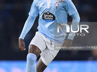 Ilaix Moriba of RC Celta de Vigo is in action during the La Liga EA Sports match between RC Celta de Vigo and Getafe CF at Estadio Abanca Ba...