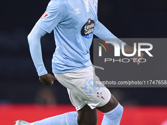 Ilaix Moriba of RC Celta de Vigo is in action during the La Liga EA Sports match between RC Celta de Vigo and Getafe CF at Estadio Abanca Ba...