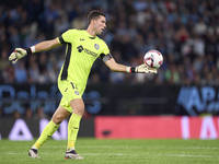 David Soria of Getafe CF is in action during the La Liga EA Sports match between RC Celta de Vigo and Getafe CF at Estadio Abanca Balaidos i...