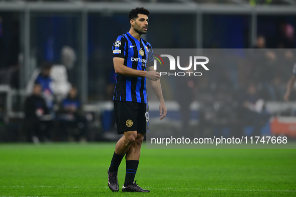 Mehdi Taremi of Inter Milan looks on during the Champions League match between Inter Milan and Arsenal at San Siro Stadium in Bergamo, Italy...