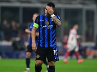 Lautaro Martinez of Inter Milan looks on during the Champions League match between Inter Milan and Arsenal at San Siro Stadium in Bergamo, I...