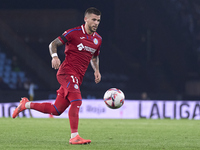 Carles Perez of Getafe CF is in action during the La Liga EA Sports match between RC Celta de Vigo and Getafe CF at Estadio Abanca Balaidos...