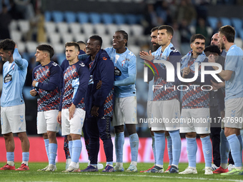 Players of RC Celta de Vigo celebrate victory after the La Liga EA Sports match between RC Celta de Vigo and Getafe CF at Estadio Abanca Bal...