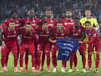 Getafe CF players line up for the team photos prior to the La Liga EA Sports match between RC Celta de Vigo and Getafe CF at Estadio Abanca...