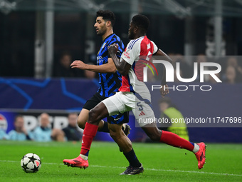 During the Champions League match between Inter Milan and Arsenal at San Siro Stadium in Bergamo, Italy, on November 6, 2024. (