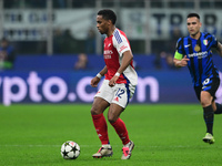 Jurrien Timber of Arsenal is in action during the Champions League match between Inter Milan and Arsenal at San Siro Stadium in Bergamo, Ita...