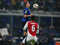 Davide Frattesi of Inter Milan is in action during the Champions League match between Inter Milan and Arsenal at San Siro Stadium in Bergamo...