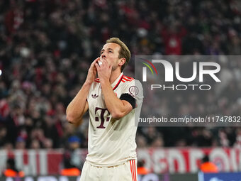 Harry Kane of Bayern Munich  gestures during the Champions League Round 4 match between Bayern Munich v Benfica at the Allianz arena, Munich...