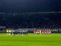 Silence for the victims in Valencia during the UEFA Champions League 2024/25 match between FC Internazionale and FC Arsenal at Stadio Giusep...