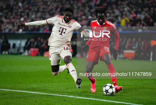 Issa Kaboré of Benfica  controls the ball during the Champions League Round 4 match between Bayern Munich v Benfica at the Allianz arena, Mu...