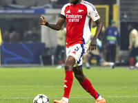 Thomas Partey plays during the UEFA Champions League 2024/25 match between FC Internazionale and FC Arsenal in Milano, Italy, on November 6,...