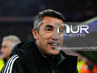 Bruno Lage of Benfica  looks on during the Champions League Round 4 match between Bayern Munich v Benfica at the Allianz arena, Munich, Germ...