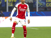 Ben White plays during the UEFA Champions League 2024/25 match between FC Internazionale and FC Arsenal in Milano, Italy, on November 6, 202...