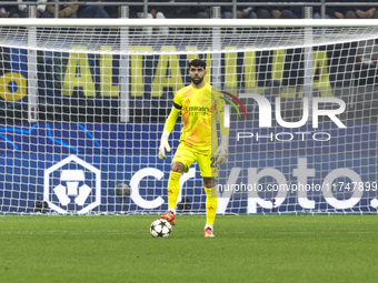 David Raya plays during the UEFA Champions League 2024/25 match between FC Internazionale and FC Arsenal in Milano, Italy, on November 6, 20...