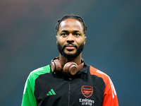 Raheem Sterling of Arsenal looks on during the UEFA Champions League 2024/25 League Phase MD4 match between FC Internazionale and Arsenal at...