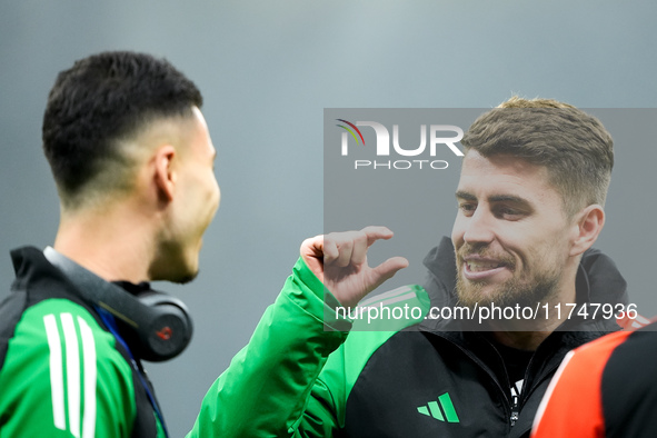 Jorginho of Arsenal gestures during the UEFA Champions League 2024/25 League Phase MD4 match between FC Internazionale and Arsenal at Stadio...