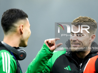 Jorginho of Arsenal gestures during the UEFA Champions League 2024/25 League Phase MD4 match between FC Internazionale and Arsenal at Stadio...