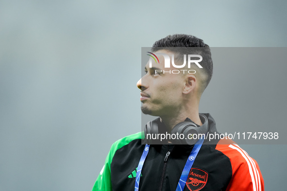 Gabriel Martinelli of Arsenal looks on during the UEFA Champions League 2024/25 League Phase MD4 match between FC Internazionale and Arsenal...