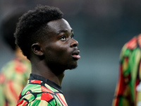 Bukayo Saka of Arsenal looks on during the UEFA Champions League 2024/25 League Phase MD4 match between FC Internazionale and Arsenal at Sta...