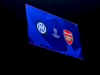 A general view of Giuseppe Meazza Stadium prior to the UEFA Champions League 2024/25 match between FC Internazionale and FC Arsenal in Milan...