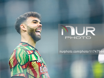 David Raya of Arsenal reacts during the UEFA Champions League 2024/25 League Phase MD4 match between FC Internazionale and Arsenal at Stadio...