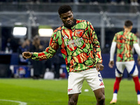 Thomas Partey plays during the UEFA Champions League 2024/25 match between FC Internazionale and FC Arsenal in Milano, Italy, on November 6,...