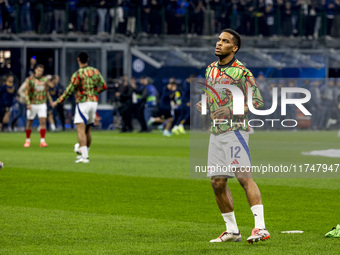 Jurrien Timber plays during the UEFA Champions League 2024/25 match between FC Internazionale and FC Arsenal in Milano, Italy, on November 6...