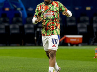 Myles Lewis-Skelly plays during the UEFA Champions League 2024/25 match between FC Internazionale and FC Arsenal in Milano, Italy, on Novemb...