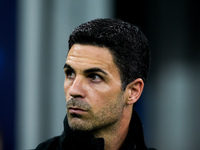 Mikel Arteta Head Coach of Arsenal looks on during the UEFA Champions League 2024/25 League Phase MD4 match between FC Internazionale and Ar...