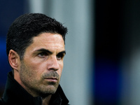 Mikel Arteta Head Coach of Arsenal looks on during the UEFA Champions League 2024/25 League Phase MD4 match between FC Internazionale and Ar...