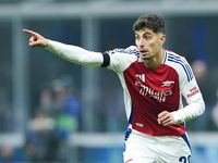 Kai Havertz of Arsenal gestures during the UEFA Champions League 2024/25 League Phase MD4 match between FC Internazionale and Arsenal at Sta...