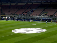 A general view of Giuseppe Meazza Stadium prior to the UEFA Champions League 2024/25 match between FC Internazionale and FC Arsenal in Milan...