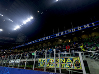 A general view of Giuseppe Meazza Stadium prior to the UEFA Champions League 2024/25 match between FC Internazionale and FC Arsenal in Milan...